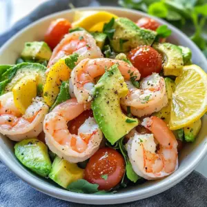 Lemon Shrimp + Avocado + Tomato Salad