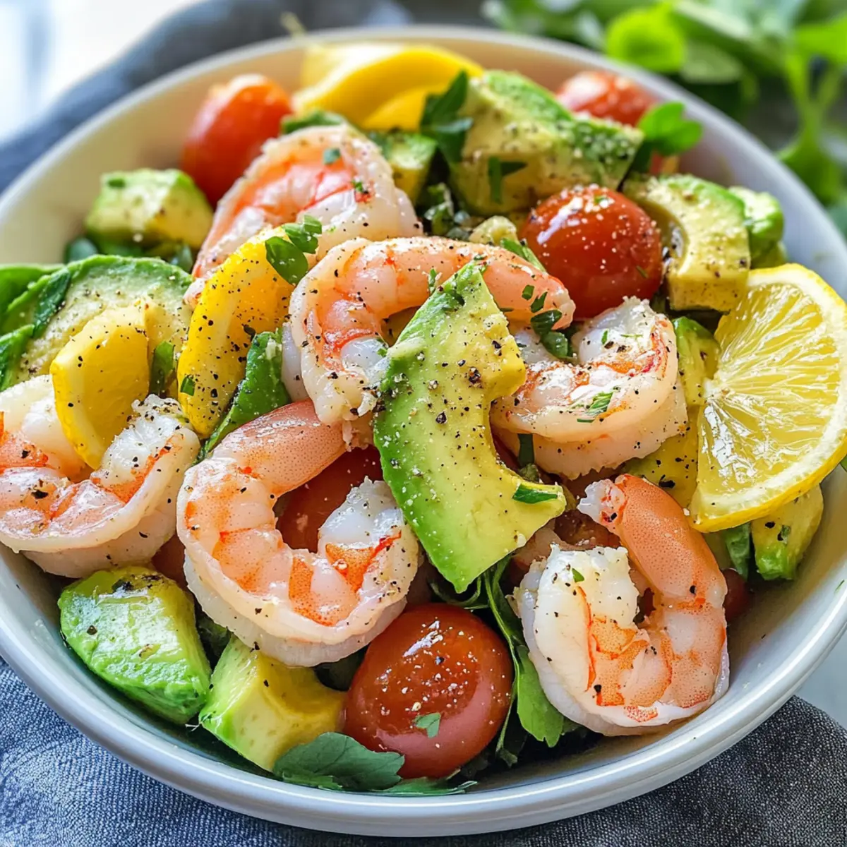 Lemon Shrimp + Avocado + Tomato Salad