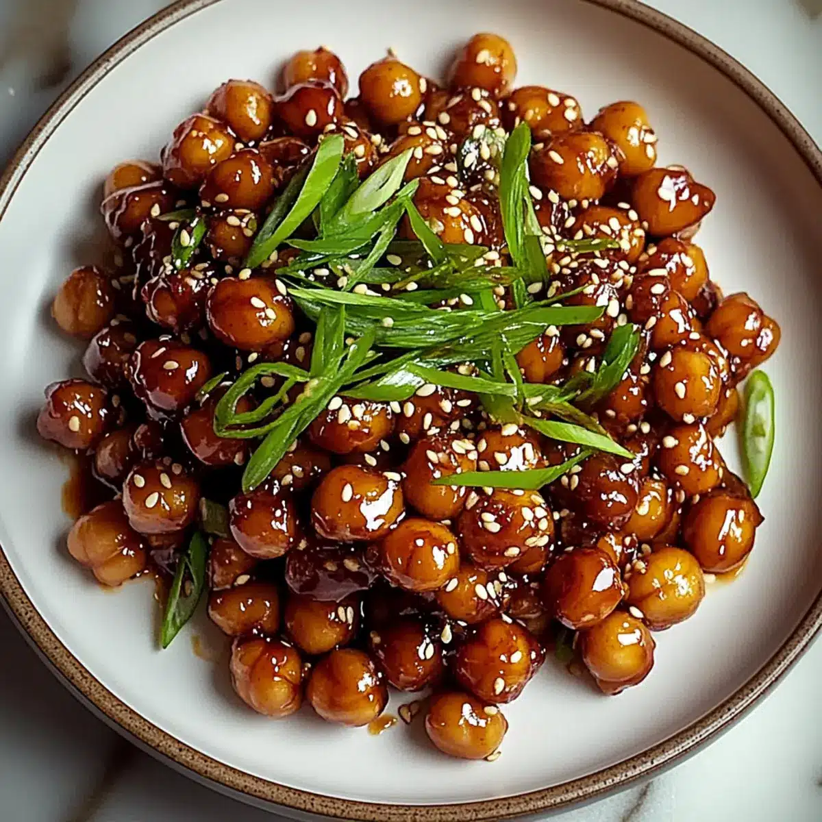 Vegan Sticky Sesame Chickpeas