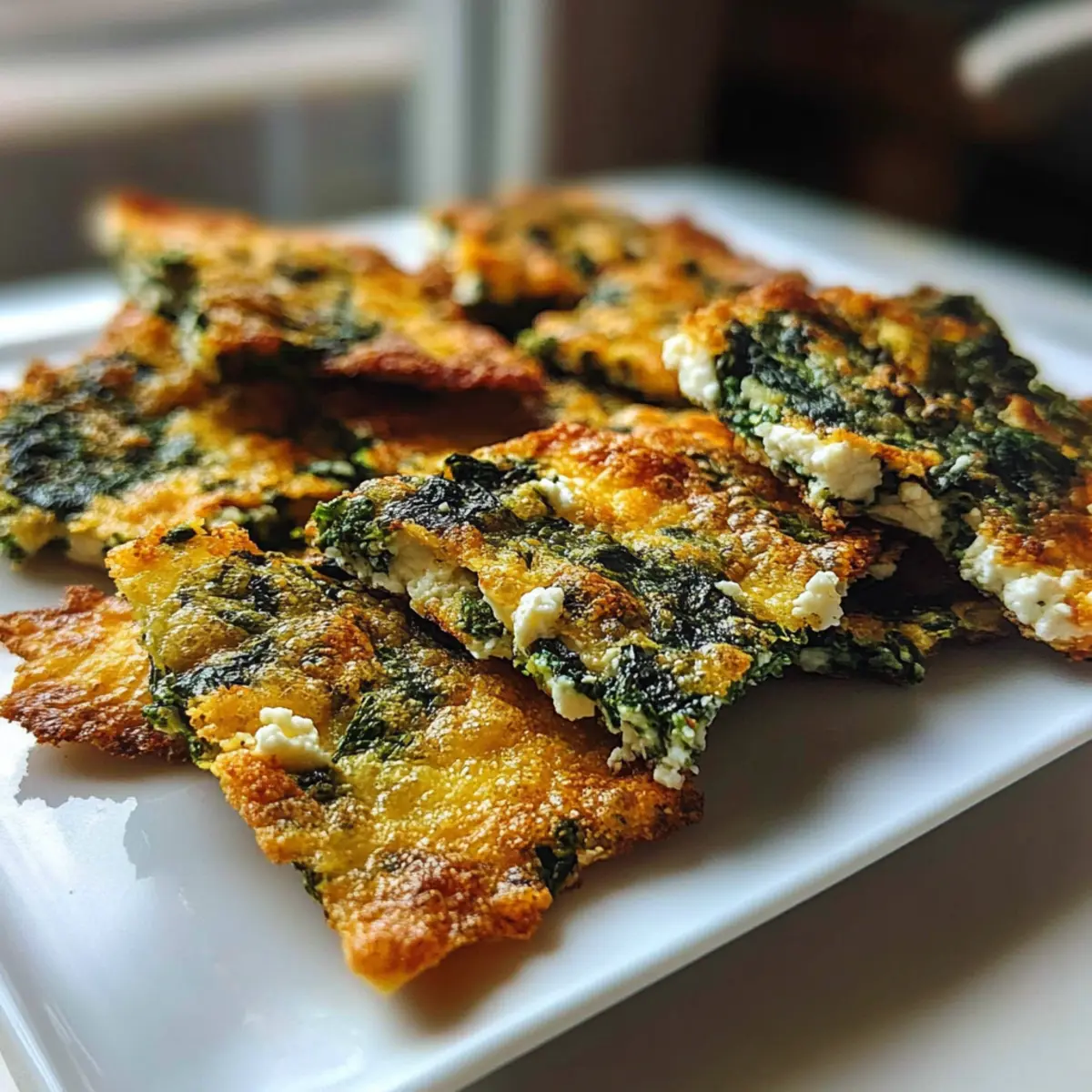 Mediterranean Spinach and Feta Cheese Crisps