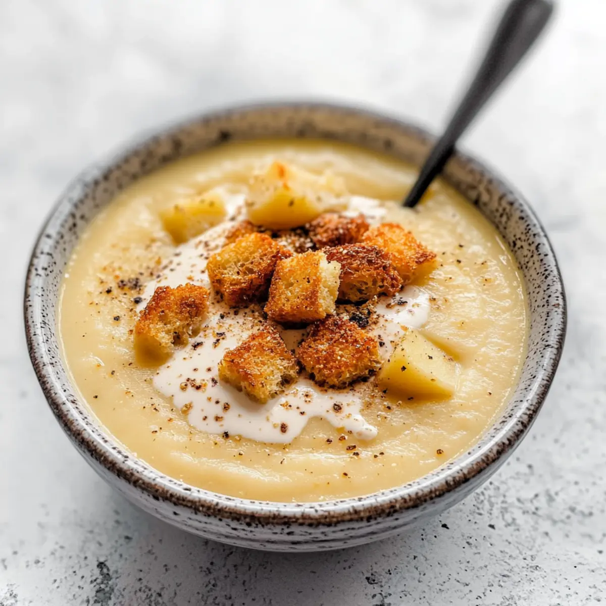 CREAMY ROASTED GARLIC POTATO SOUP