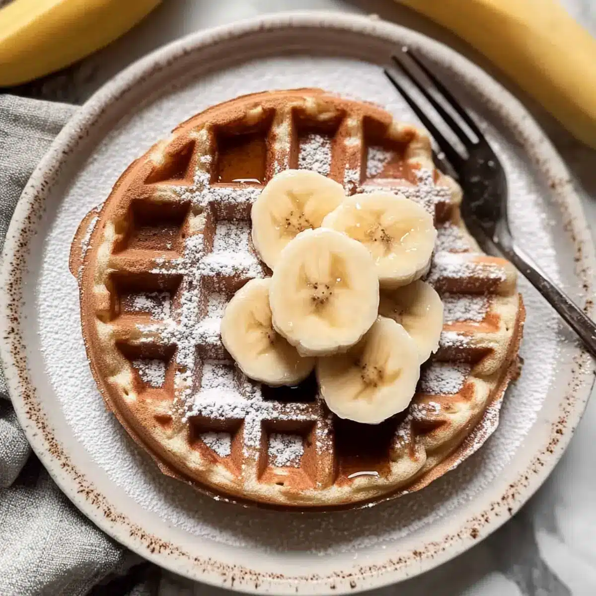 Flourless Banana Oat Waffles